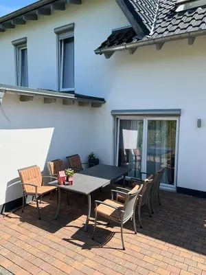 Ein Balkon oder eine Terrasse in der Unterkunft Ferienwohnung Hügel Blick