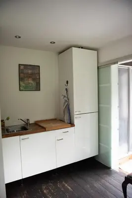 Küche/Küchenzeile in der Unterkunft Landhauszimmer Steffeln