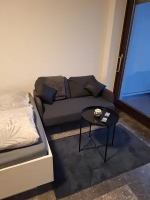 Ein Sitzbereich in der Unterkunft Apartment Deluxe mit Balkon Eifel Prüm