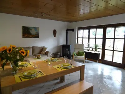 Ein Sitzbereich in der Unterkunft Ferienhaus van Vliet