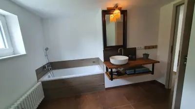 Ein Badezimmer in der Unterkunft Am Gäsbach EG