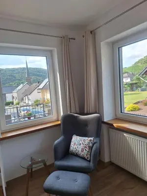 Ein Sitzbereich in der Unterkunft Ferienwohnung bei Blesers