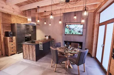 Küche/Küchenzeile in der Unterkunft Wellness Ferienhaus “Lotus II”