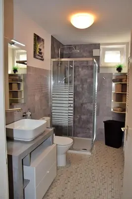 Ein Badezimmer in der Unterkunft Panoramablick
