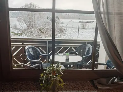 Ein Sitzbereich in der Unterkunft Landhaus am Brubbel