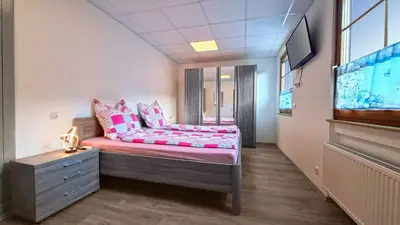 Ein Bett oder Betten in einem Zimmer der Unterkunft Mittelrhein-Ferienwohnung Oberwesel
