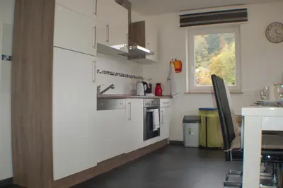 Küche/Küchenzeile in der Unterkunft Wacholder am Waldsee 1