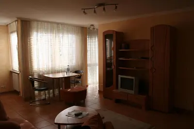 Ein Sitzbereich in der Unterkunft Gästehaus