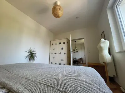 Ein Bett oder Betten in einem Zimmer der Unterkunft Ferienwohnung Utes Stube