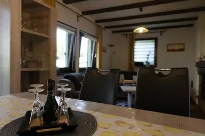 Ein Sitzbereich in der Unterkunft Haus Waldfrieden EG