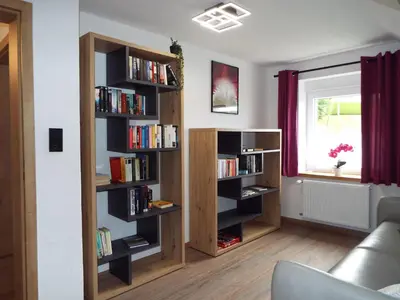 Die Bibliothek im Ferienhaus
