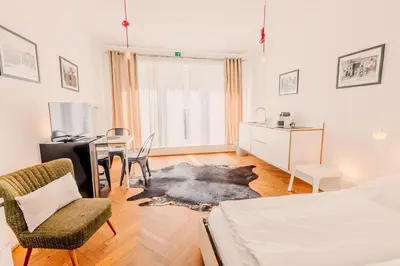 Ein Bett oder Betten in einem Zimmer der Unterkunft SOON APT Nr 4