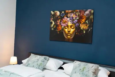 Ein Bett oder Betten in einem Zimmer der Unterkunft Esperanza-Fewo Bullay an der Mosel , zentral gelegen, gemütlich, mit schöner Aussicht
