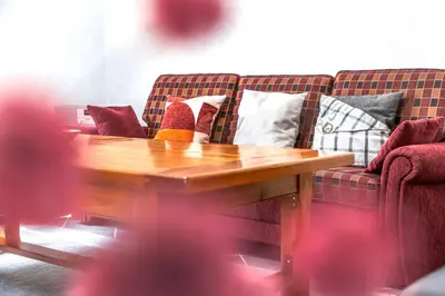 Ein Sitzbereich in der Unterkunft Ferienhaus Franziska