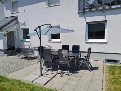 Ein Patio oder anderer Außenbereich in der Unterkunft FeWo-Hunsrückhöhe