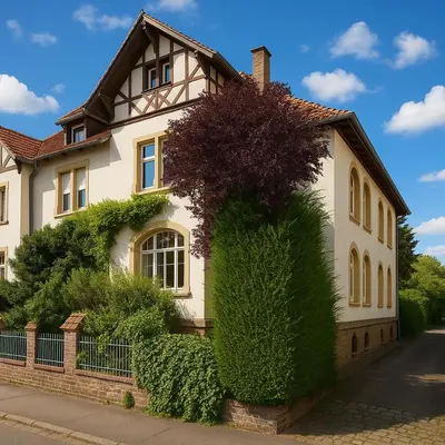 Ein Garten an der Unterkunft Wohnung in historischer Villa in ruhiger Toplage