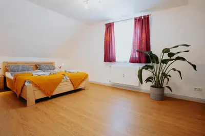 Ein Bett oder Betten in einem Zimmer der Unterkunft Charmanter Altbau in Boppard, Platz für 5