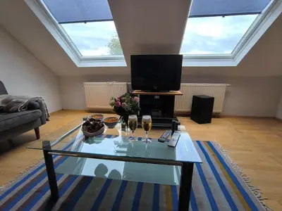 Ein Sitzbereich in der Unterkunft Ferienwohnung Vulkanblick -Dein Ruheplatz mitten im Vulkanland