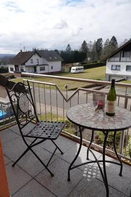Ein Balkon oder eine Terrasse in der Unterkunft FeWo Luna - Wohnen am Tor zum Nationalpark Hunsrück-Hochwald
