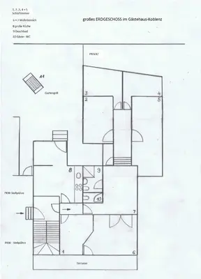 Grundriss der Unterkunft Gästehaus Koblenz