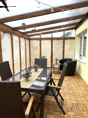Ein Sitzbereich in der Unterkunft Ferienwohnung 'Moselzauber'