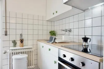 Küche/Küchenzeile in der Unterkunft NEU Gemütliche Wohnung für max 5 Personen mit Balkon nähe Mosel mit Blick auf die Weinberge