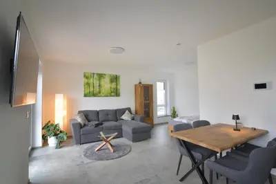 Ein Sitzbereich in der Unterkunft Ferienwohnung Familie Müller