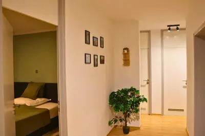 Ein Bett oder Betten in einem Zimmer der Unterkunft Rheintalblick Wohnen über den Dächern von Bingen
