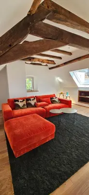 Ein Sitzbereich in der Unterkunft Ferienhaus Das Gloria