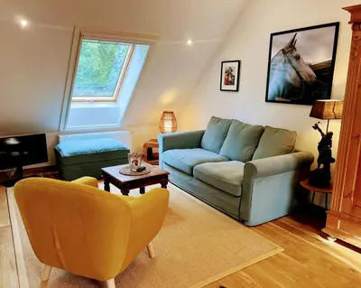 Ein Sitzbereich in der Unterkunft Ferienapartment Schauinsland