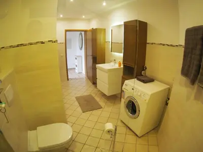 Ein Badezimmer in der Unterkunft Am Waldrand