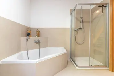 Ein Badezimmer in der Unterkunft Luxus-Wellness-Haus am Waldsee