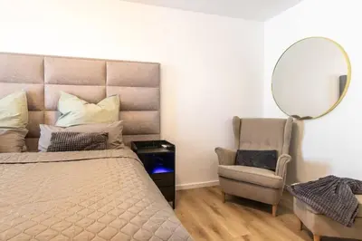 Ein Bett oder Betten in einem Zimmer der Unterkunft Stylish, cozy and natural apartment