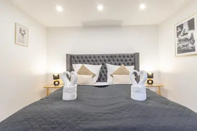 Ein Bett oder Betten in einem Zimmer der Unterkunft Uferglück Apartment an der Mosel