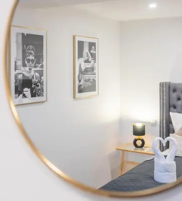Ein Bett oder Betten in einem Zimmer der Unterkunft Uferglück Apartment an der Mosel