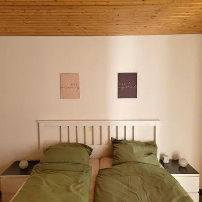 Ein Bett oder Betten in einem Zimmer der Unterkunft Familiennest-Eifel