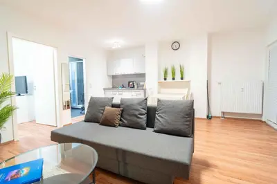 Ein Sitzbereich in der Unterkunft Gemütliches Apartment nähe Bahnhof und Hochschule