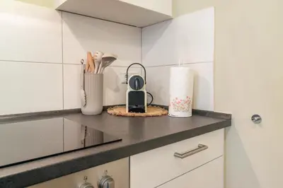 Küche/Küchenzeile in der Unterkunft RheinGold Apartment I Bingen City