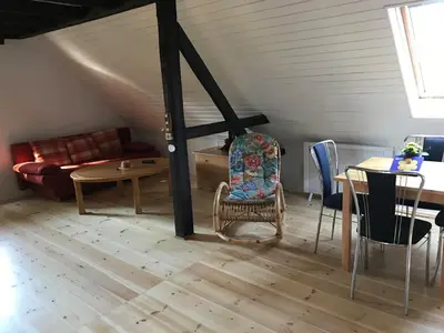 Ein Sitzbereich in der Unterkunft Urlaub an der Baybachklamm