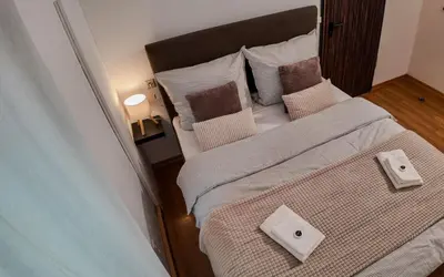 Ein Bett oder Betten in einem Zimmer der Unterkunft Waldherberge Sargenroth