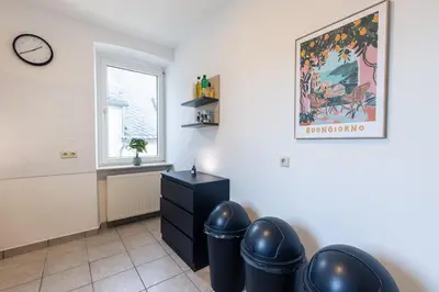 Ein Sitzbereich in der Unterkunft Basalt-Suite