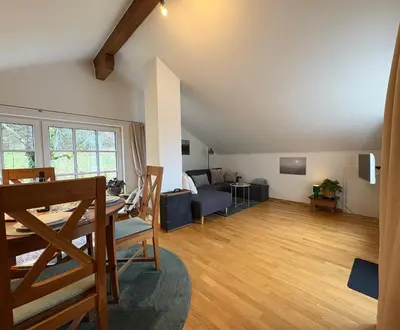 Ein Sitzbereich in der Unterkunft Ferienwohnung Bedhard - Urlaub in der Idylle