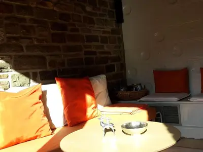 Ein Sitzbereich in der Unterkunft Apartment in Zendscheid mit Offenem Kamin by Interhome