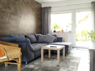 Ein Sitzbereich in der Unterkunft Apartment Appartement in Medenscheid mit Garten und Terrasse by Interhome