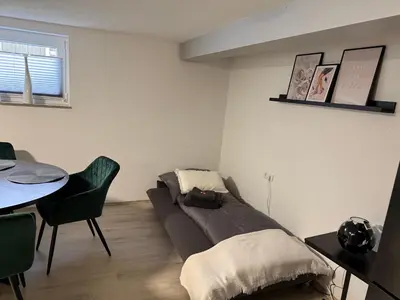 Ein Sitzbereich in der Unterkunft Ferienwohnung Jana