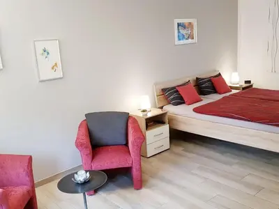 Ein Bett oder Betten in einem Zimmer der Unterkunft Holiday apartment in Moselkern with barbecue