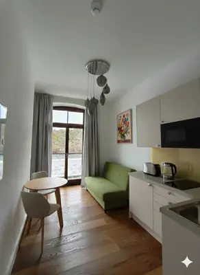 Küche/Küchenzeile in der Unterkunft Karmeliterhof Studios & Suites