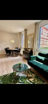Ein Sitzbereich in der Unterkunft Modernes Apartment mit gehobener Ausstattung