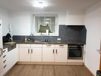 Küche/Küchenzeile in der Unterkunft Ferienwohnung zur Honigschleife