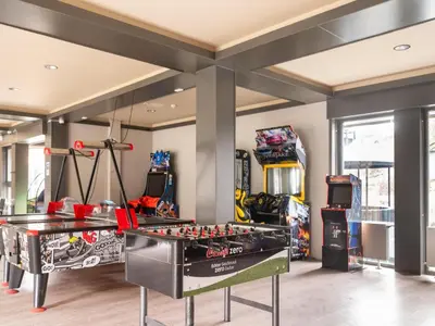 Das Fitnesscenter und/oder die Fitnesseinrichtungen in der Unterkunft Hambachtal Holiday Park Family Hideaway